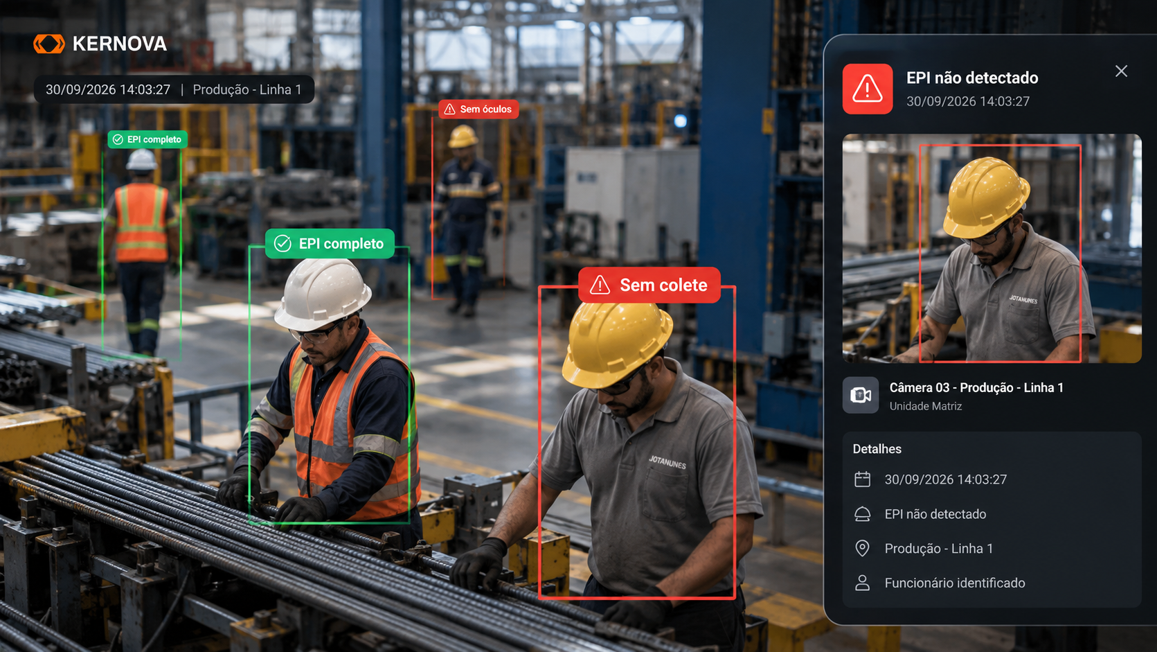 Detecção de equipamentos de proteção em ambiente industrial